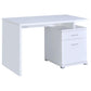 Irving 2-drawer Office Desk with Cabinet White 800110