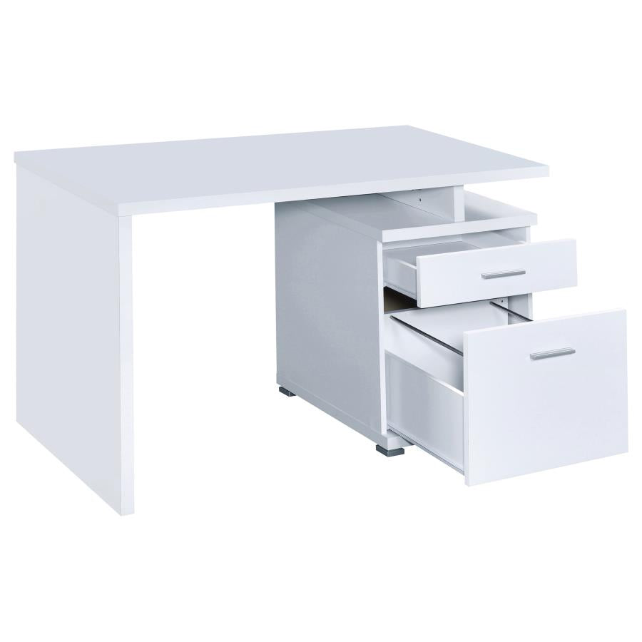 Irving 2-drawer Office Desk with Cabinet White 800110