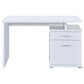 Irving 2-drawer Office Desk with Cabinet White 800110