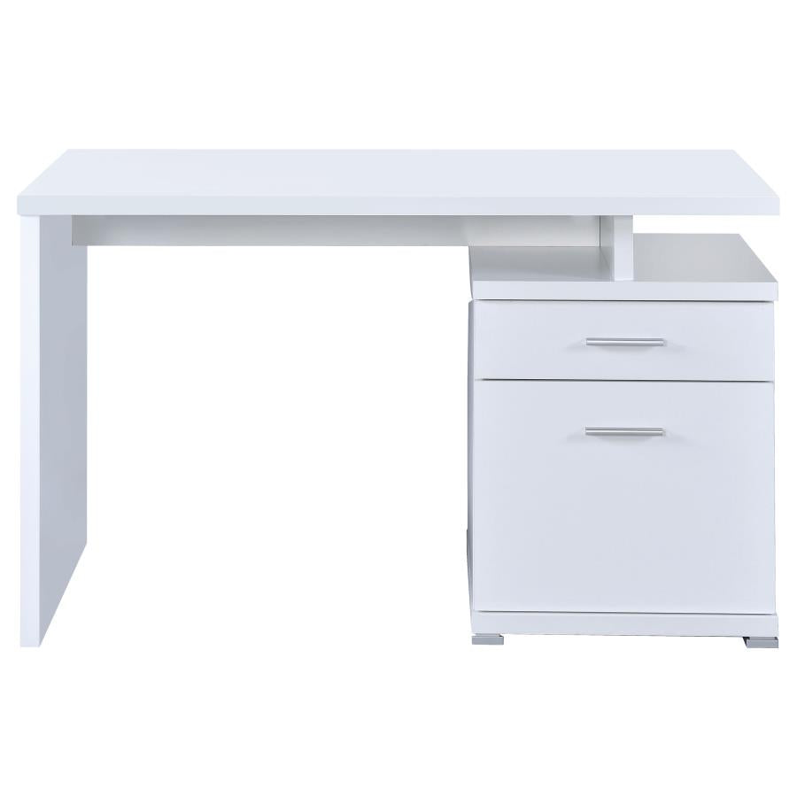 Irving 2-drawer Office Desk with Cabinet White 800110