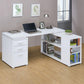 Yvette L-shape Office Desk White 800516