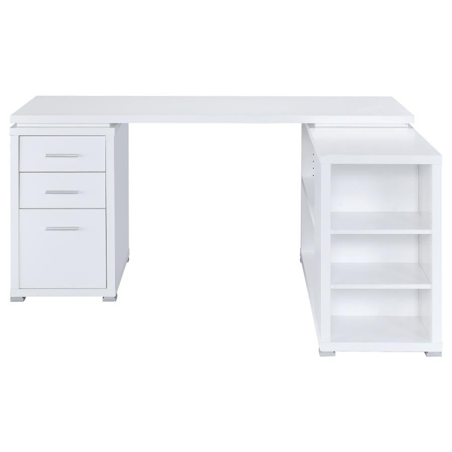 Yvette L-shape Office Desk White 800516