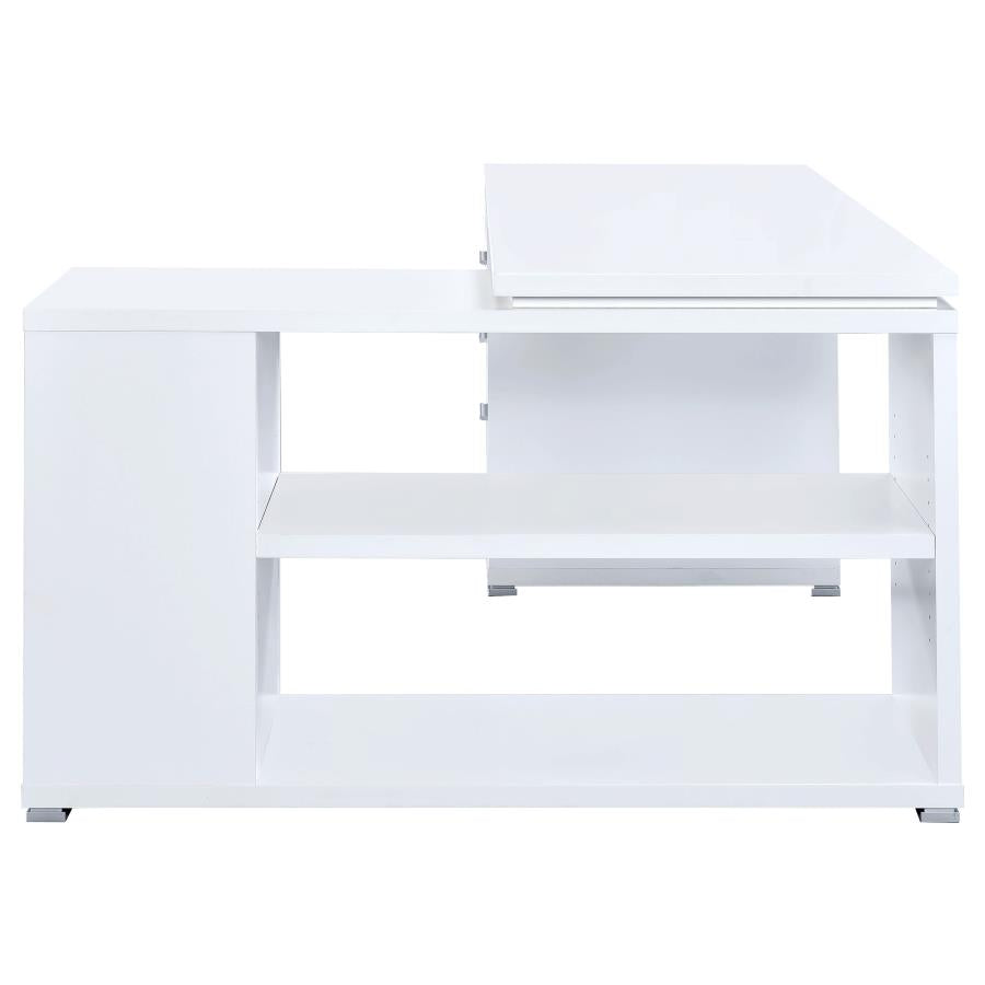 Yvette L-shape Office Desk White 800516