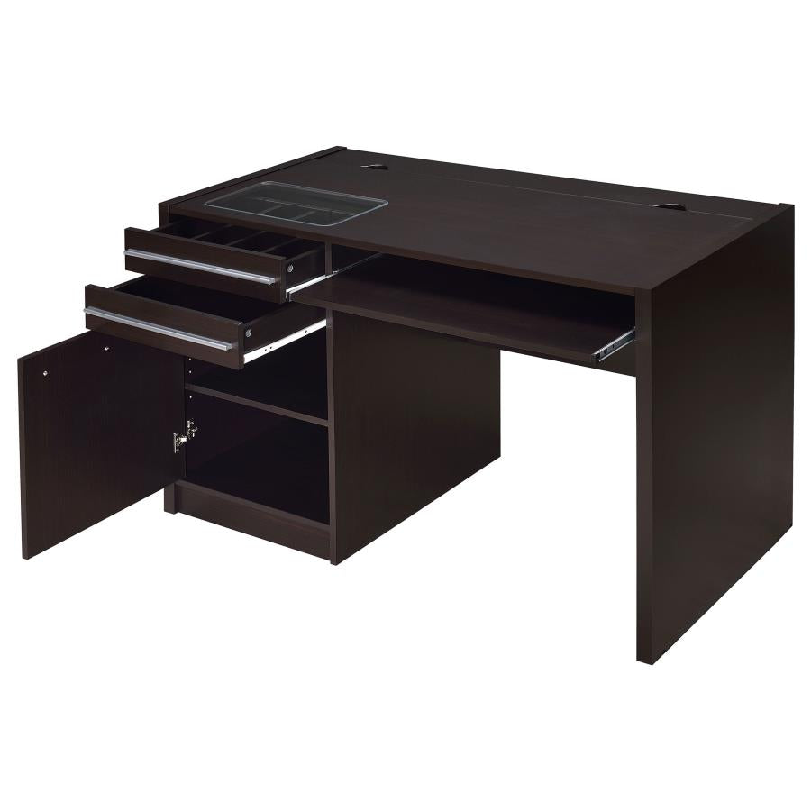 Halston Rectangular Connect-it Office Desk Cappuccino 800702