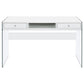 Dobrev 2-drawer Writing Desk Glossy White and Clear 800829