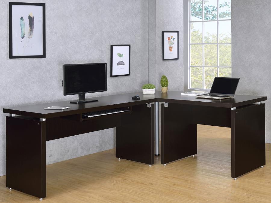 Skylar Computer Desk with Keyboard Drawer Cappuccino 800891