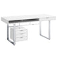 Whitman 4-drawer Writing Desk Glossy White 800897