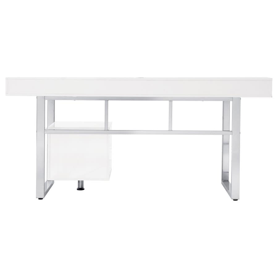 Whitman 4-drawer Writing Desk Glossy White 800897