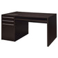 Halston 3-drawer Connect-it Office Desk Cappuccino 800982