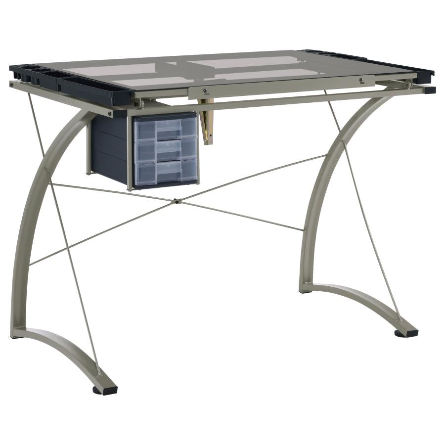 Melo 3-Drawer Drafting Desk Champagne 800986