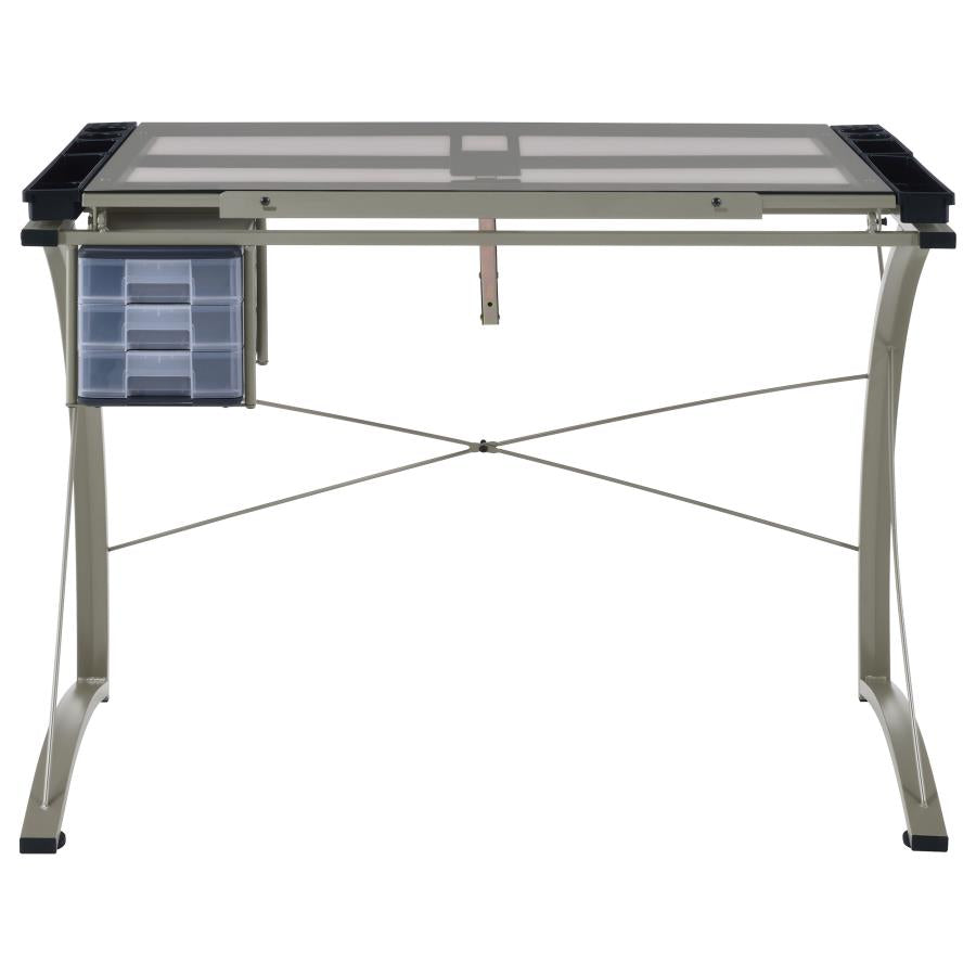 Melo 3-Drawer Drafting Desk Champagne 800986