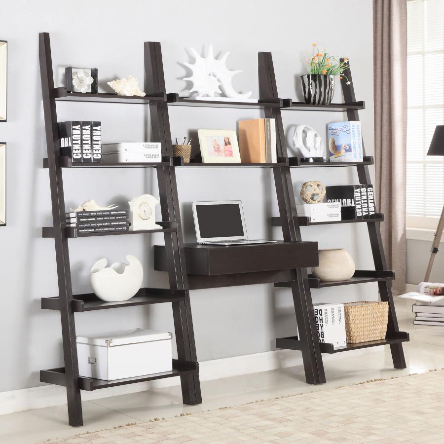 Colella 2-shelf Writing Ladder Desk Cappuccino 801373