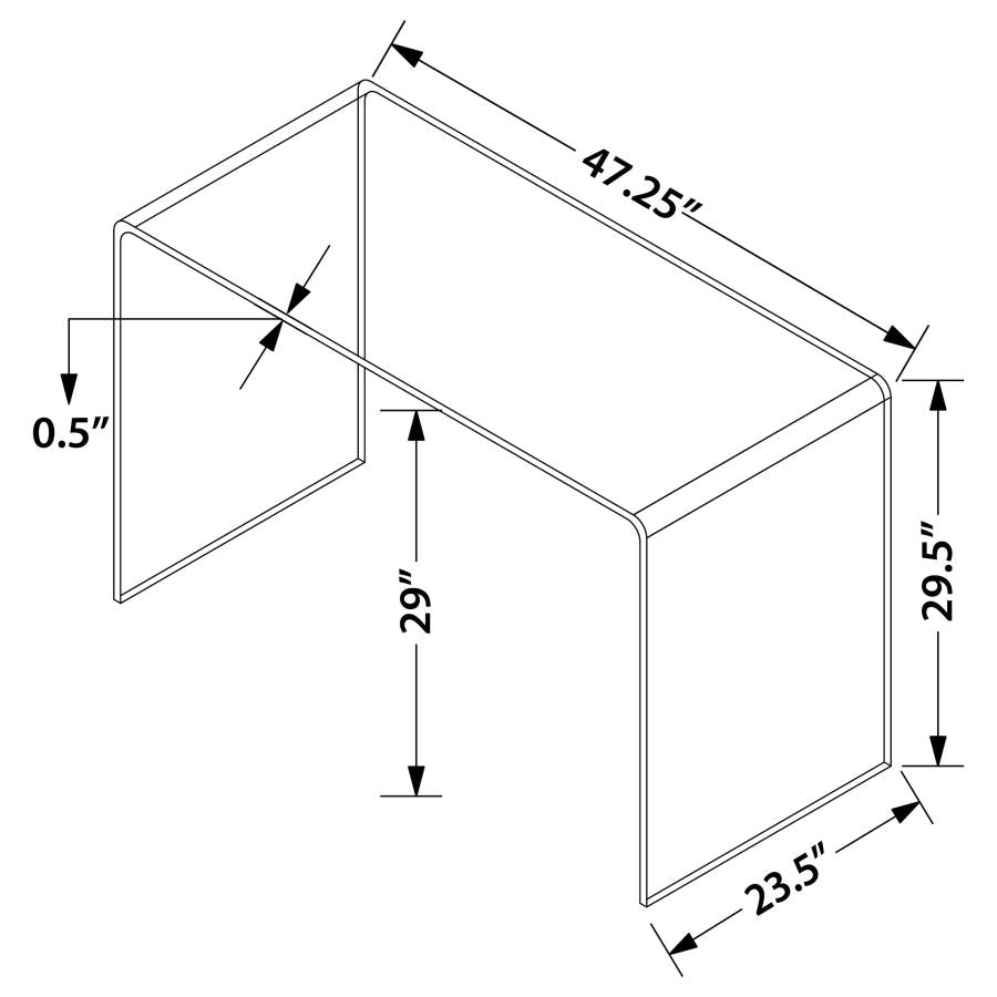 Ripley Glass Writing Desk Clear 801581