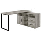 Hertford L-shape Office Desk with Storage Grey Driftwood 804462