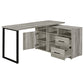 Hertford L-shape Office Desk with Storage Grey Driftwood 804462