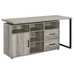 Hertford L-shape Office Desk with Storage Grey Driftwood 804462