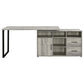 Hertford L-shape Office Desk with Storage Grey Driftwood 804462