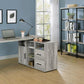 Hertford L-shape Office Desk with Storage Grey Driftwood 804462