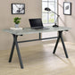 Tatum Rectangular Writing Desk Cement and Gunmetal 805891