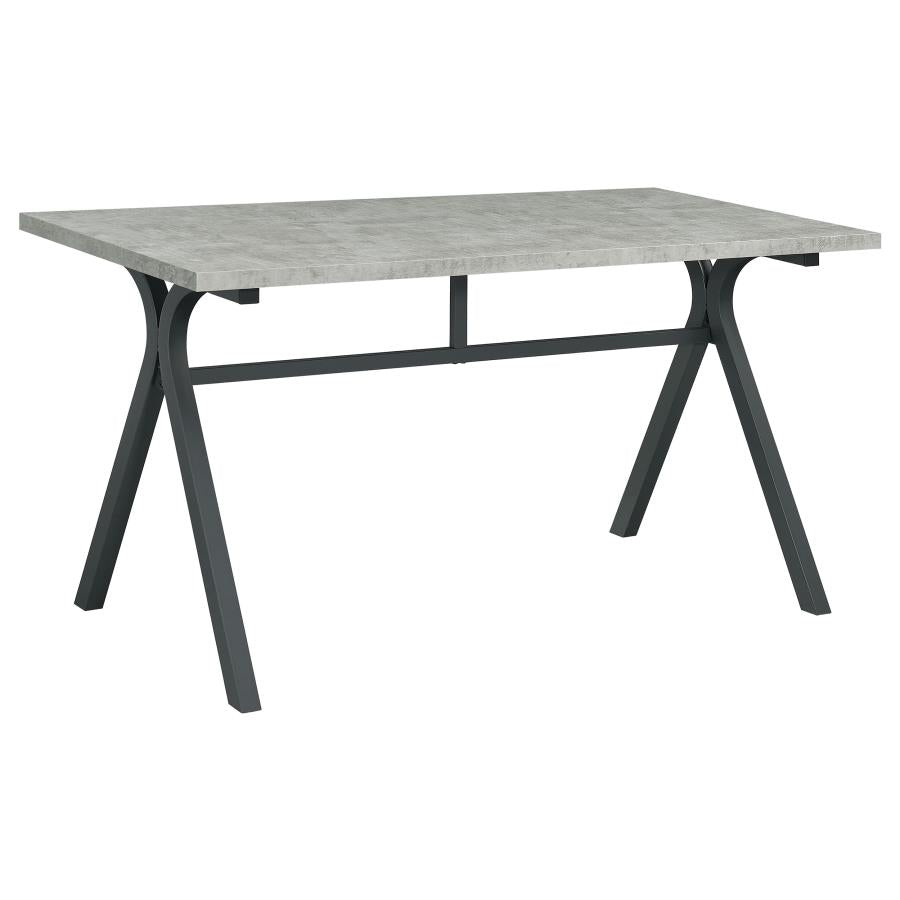 Tatum Rectangular Writing Desk Cement and Gunmetal 805891