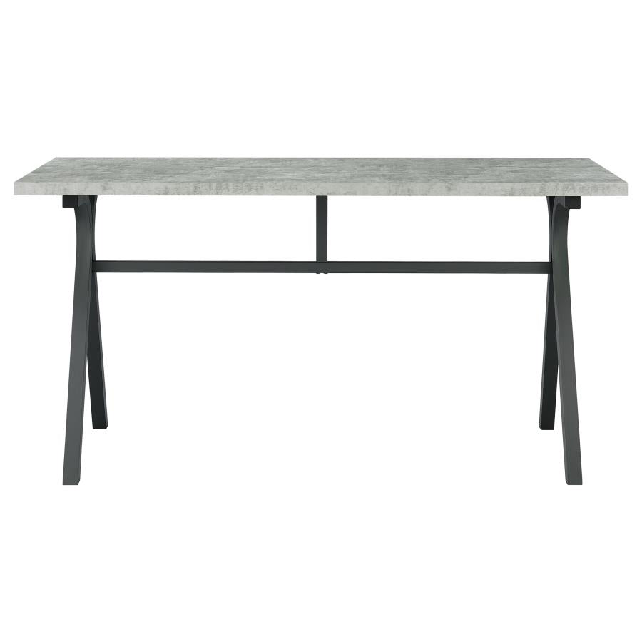 Tatum Rectangular Writing Desk Cement and Gunmetal 805891