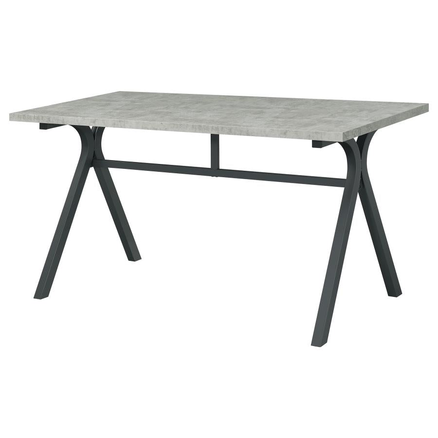 Tatum Rectangular Writing Desk Cement and Gunmetal 805891