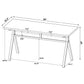 Tatum Rectangular Writing Desk Cement and Gunmetal 805891