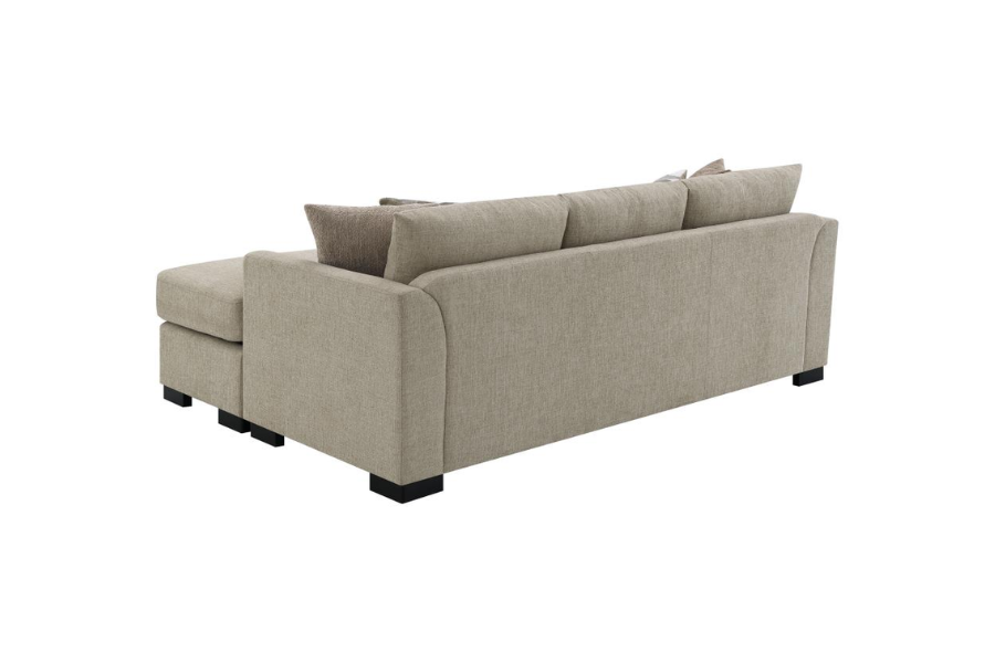 Storey Upholstered Sleeper Sectional Chaise Sofa Camel 504778