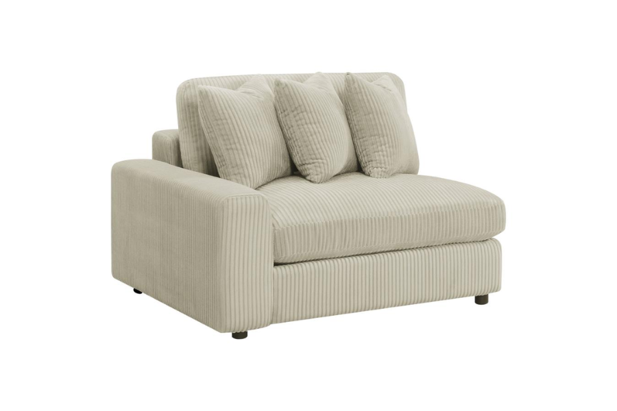 Sofá chaise longue reversible tapizado Blaine en color arena 509899-SET 