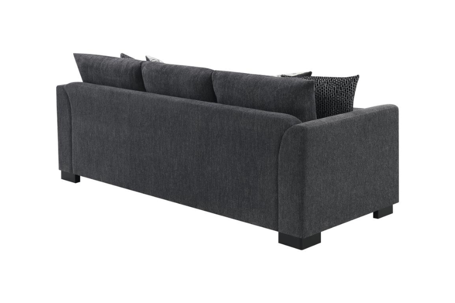 Sofá cama seccional con chaise longue tapizado Storey gris oscuro 504777 