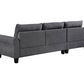 Caspian Upholstered Curved Arm Chaise Sectional Sofa Grey 509540