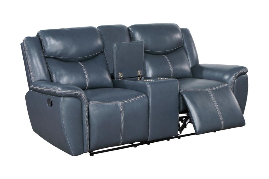 Conjunto de sofá reclinable tapizado de 2 piezas Sloane azul 610271-S2 