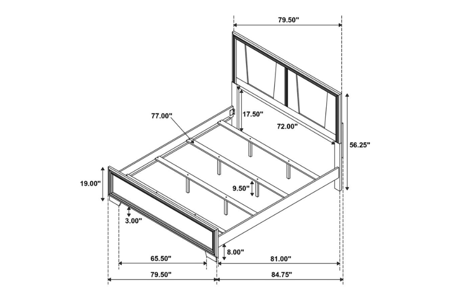 Janine 4-piece Eastern King Bedroom Set Grey 223551KE-S4 Coming Soon