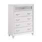 Juego de dormitorio Barzini Eastern King de 4 piezas en color blanco 300843KE-S4 