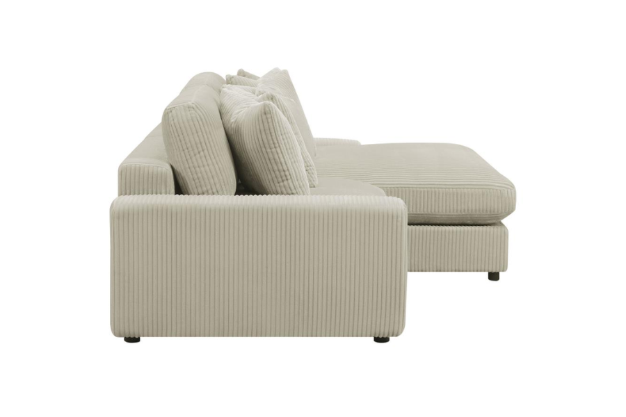 Blaine Upholstered Reversible Chaise Sectional Sofa Sand 509899