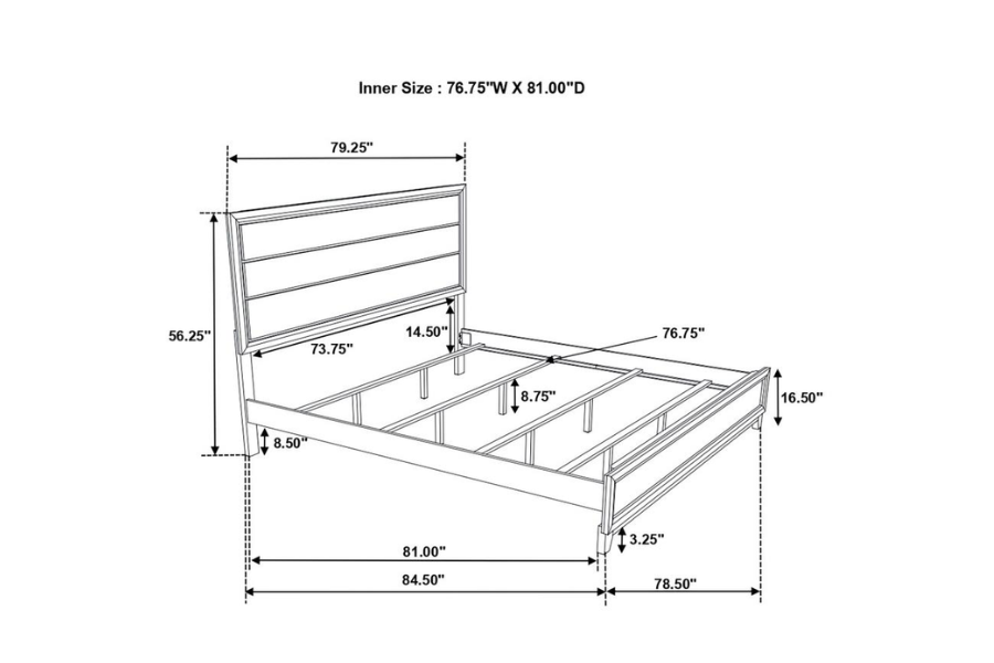 Watson 4-piece Eastern King Bedroom Set Grey Oak  212421KE-S4