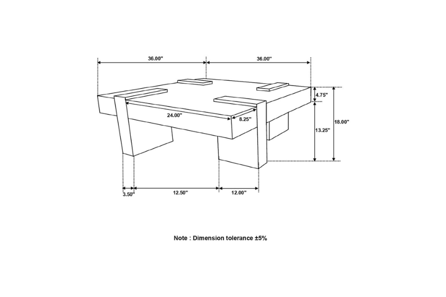 Samira Square Solid Wood Coffee Table Natural Sheesham	724138