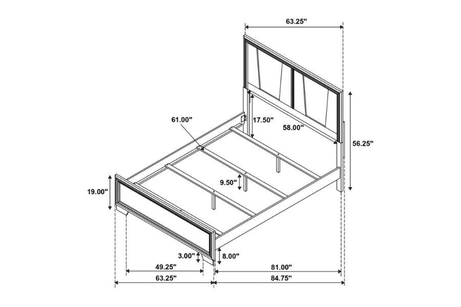 Juego de dormitorio de 5 piezas Janine Queen gris 223551Q-S5 Próximamente 