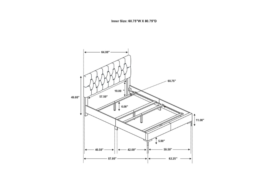 Juego de dormitorio Kendall de 4 piezas tamaño Queen en color blanco 224401Q-S4 