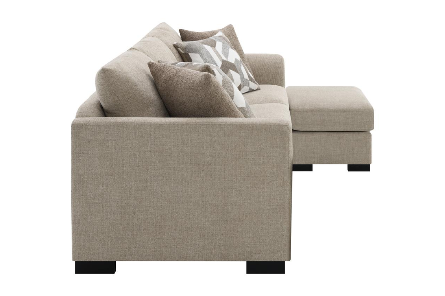 Storey Upholstered Sleeper Sectional Chaise Sofa Camel 504778