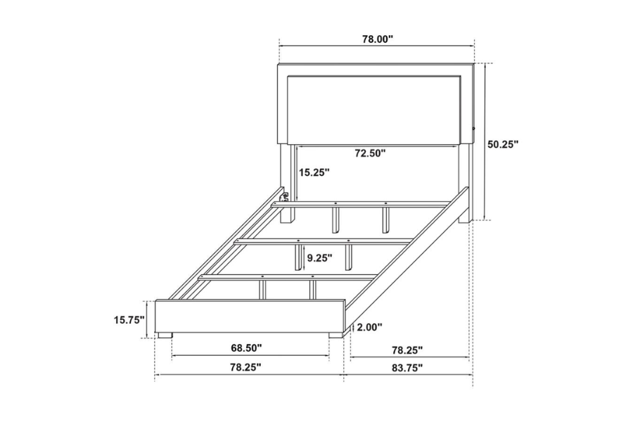 Juego de dormitorio Marceline Eastern King de 5 piezas, color negro 222831KE-S5 