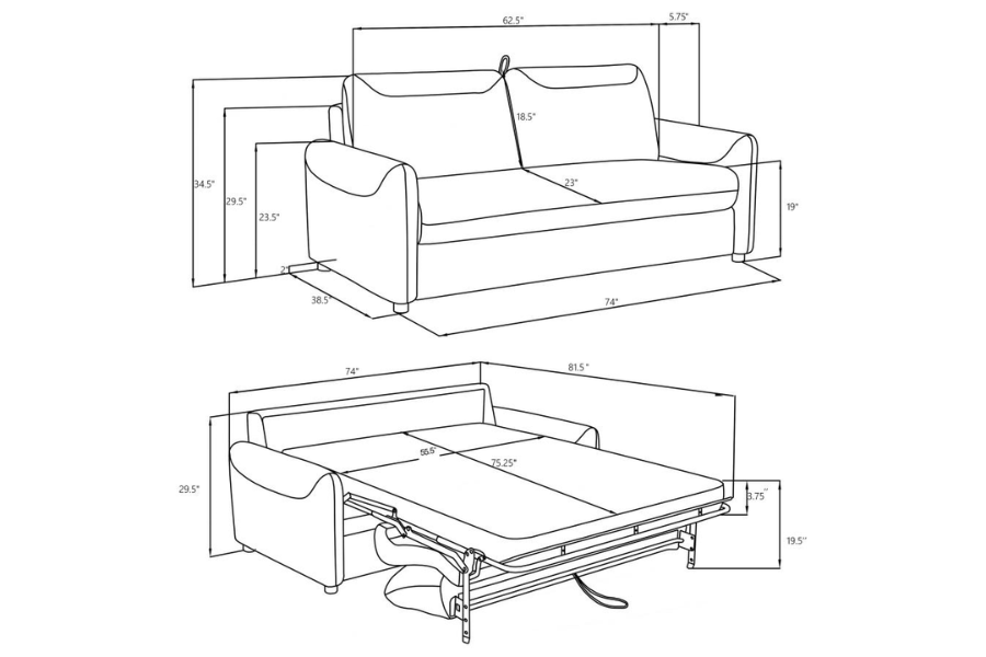 Rylie Upholstered Sofa Sleeper with Queen Mattress Grey 360029 coming soon