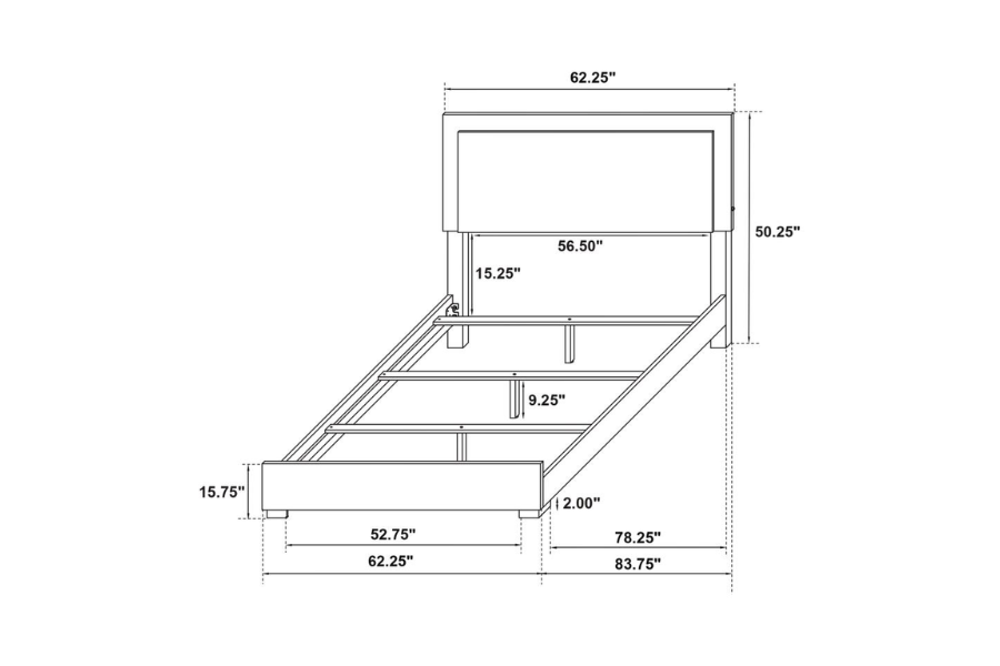 Juego de dormitorio Marceline de 4 piezas, color negro, tamaño queen 222831Q-S4 