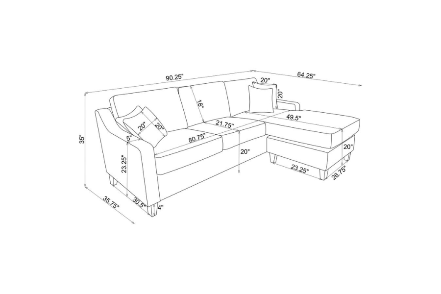 Sofá modular con brazos inclinados tapizado Mcloughlin Platinum 501840 