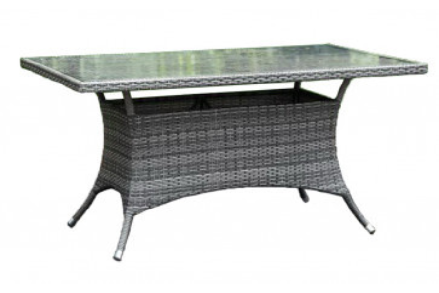 Mesa de comedor rectangular Spectrum de 36" x 60" KD con vidrio templado gris 