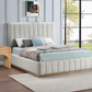 Lucia Linen Textured Fabric Bed SKU: LuciaCream-T