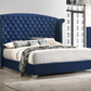 Cama Queen Melody tapizada con respaldo alto, color gris 223381Q 