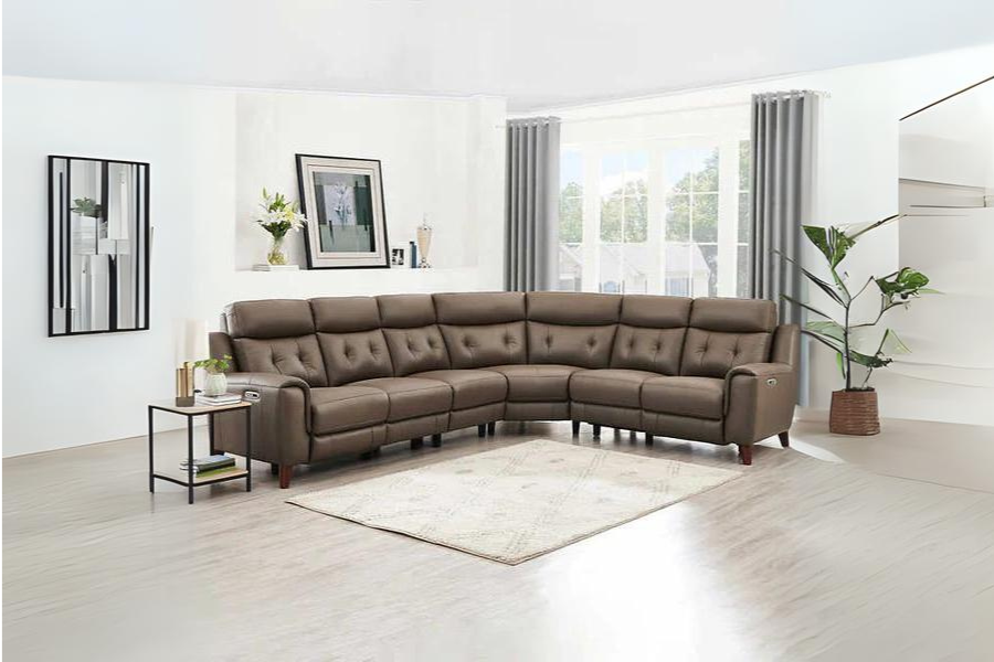 Malibu 4-piece Leather Power Reclining Sectional with Power Headrests