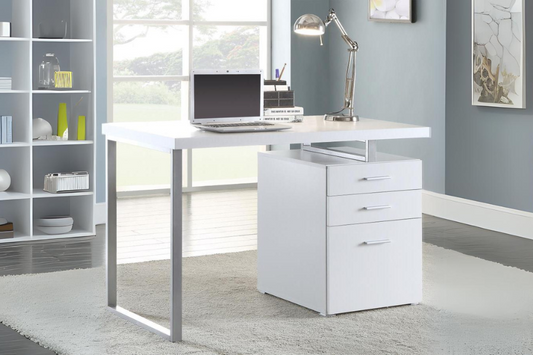 Brennan 3-drawer Office Desk White 800325