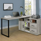 Hertford L-shape Office Desk with Storage Grey Driftwood 804462